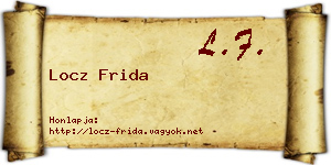 Locz Frida névjegykártya
